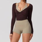 Tie-Waist Yoga Wrap Top
