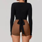 Tie-Waist Yoga Wrap Top