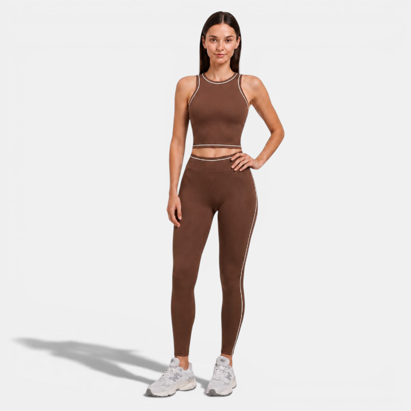 Contrast Trim Sports Bra & Leggings Set
